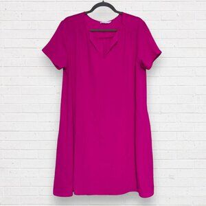 LUSH Hailey Crepe Hot Pink Classic Shift Short Sleeve A-Line Everywhere Dress XL